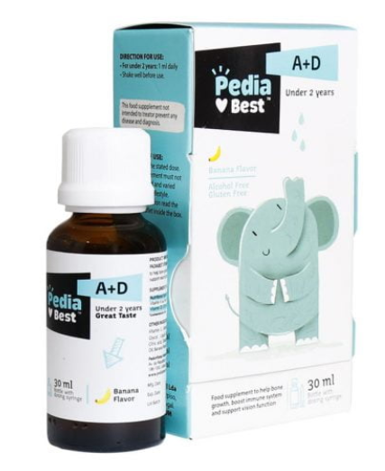 قطره ویتامین A+D با طعم موز پدیابست